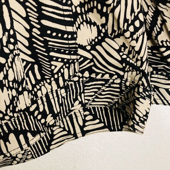 Ruby Rd. Sz 12 Geometric Design w Beading Neckline Brown & Tan Jacket 3/4 Sleeve - Picture 7 of 11